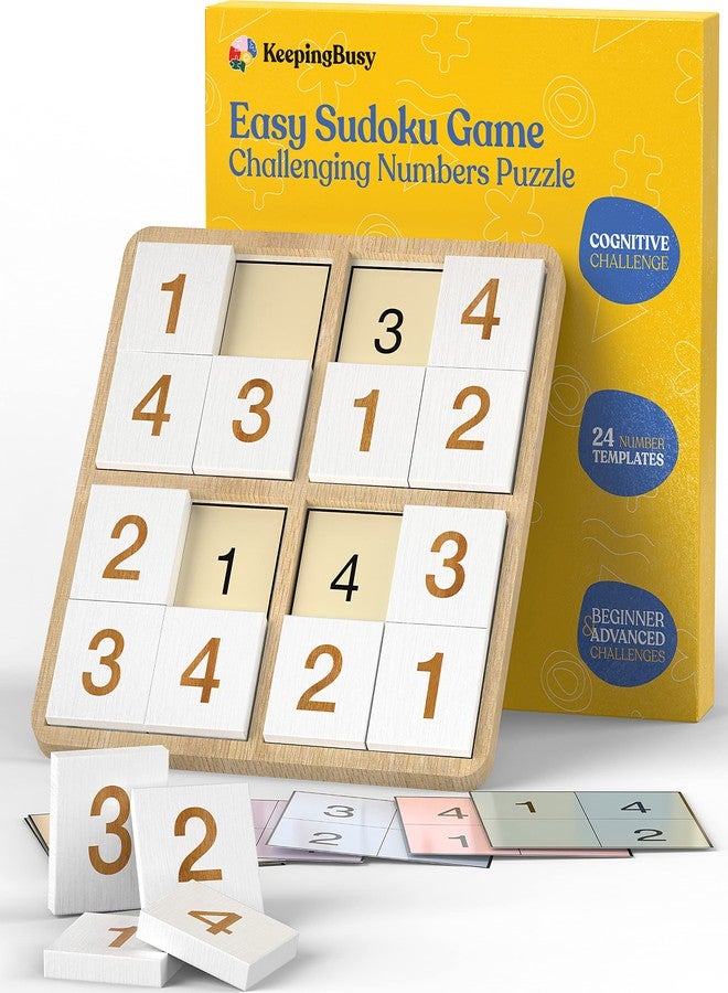 Keeping Busy Wooden Sudoku Game with Templates | Dementia Activities for Seniors | Dementia Products for Elderly | Alzheimers Products for Elderly Gifts Memory Games for Seniors Alzheimers Activities - Image 1